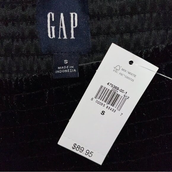 Gap Black Velvet Goth Babydoll Dress Sz S NWT! Square Neckline, Fit & Flare - Picture 3 of 3